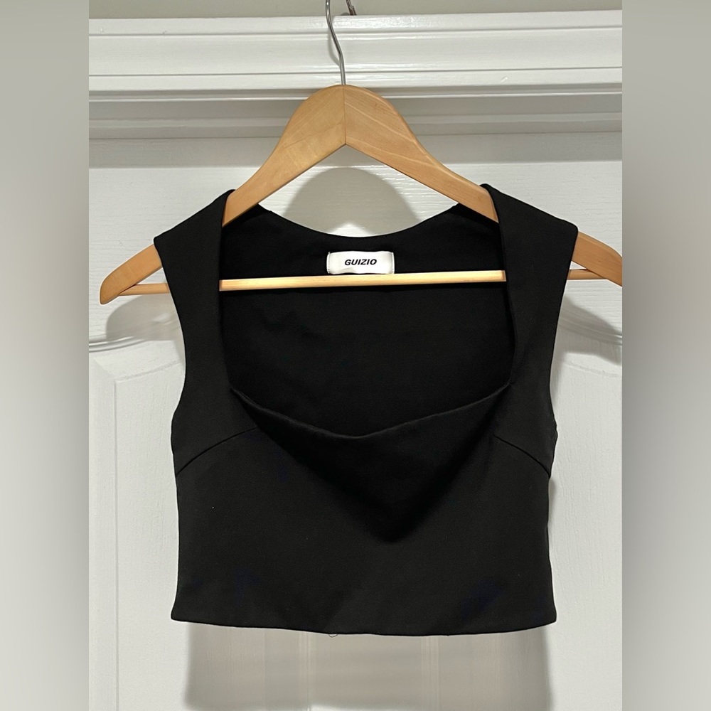 Danielle Guizo // Celestial Stretch Crop Top // Black - M